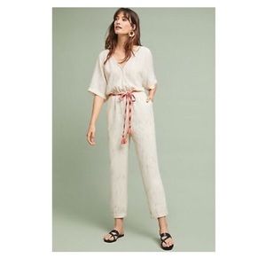 Anthropologie Feather Bone white Jumpsuit